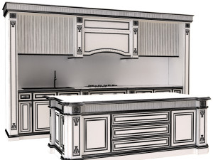 gray kitchen set 3Dモデル