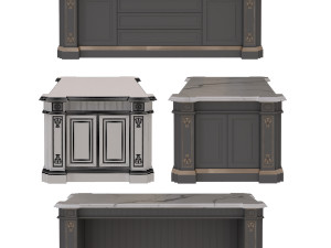 gray kitchen set 3Dモデル