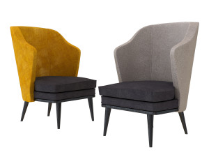 yellow chair table livining 3D Model