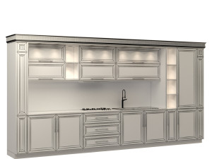 brown kitchen design Modelo 3D