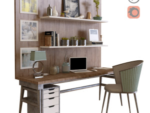 workplace 4 office furniture 3D Model
