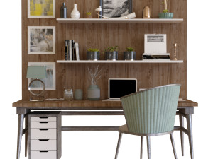 workplace 4 office furniture Modelo 3D