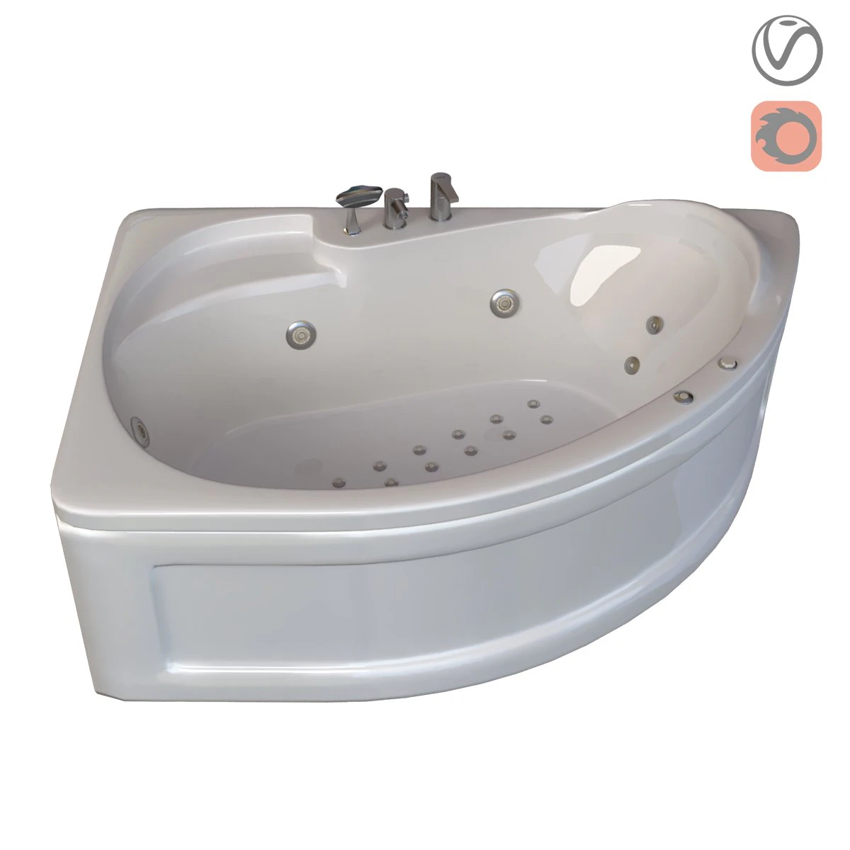 bathtub 701 ariana 3D Model .c4d .max .obj .3ds .fbx .stl .blend