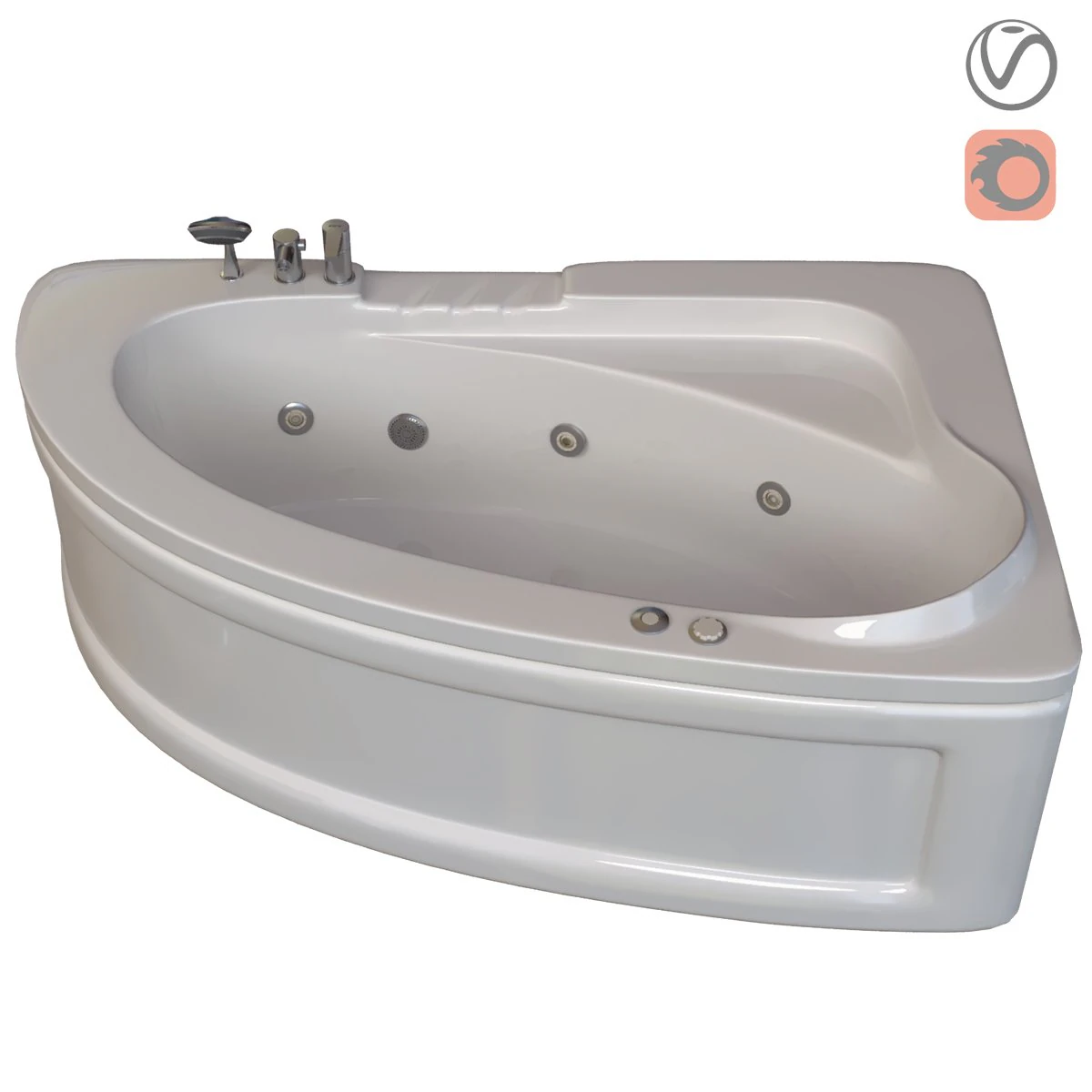 bathtub 702 ariana 3D Model .c4d .max .obj .3ds .fbx .stl .blend