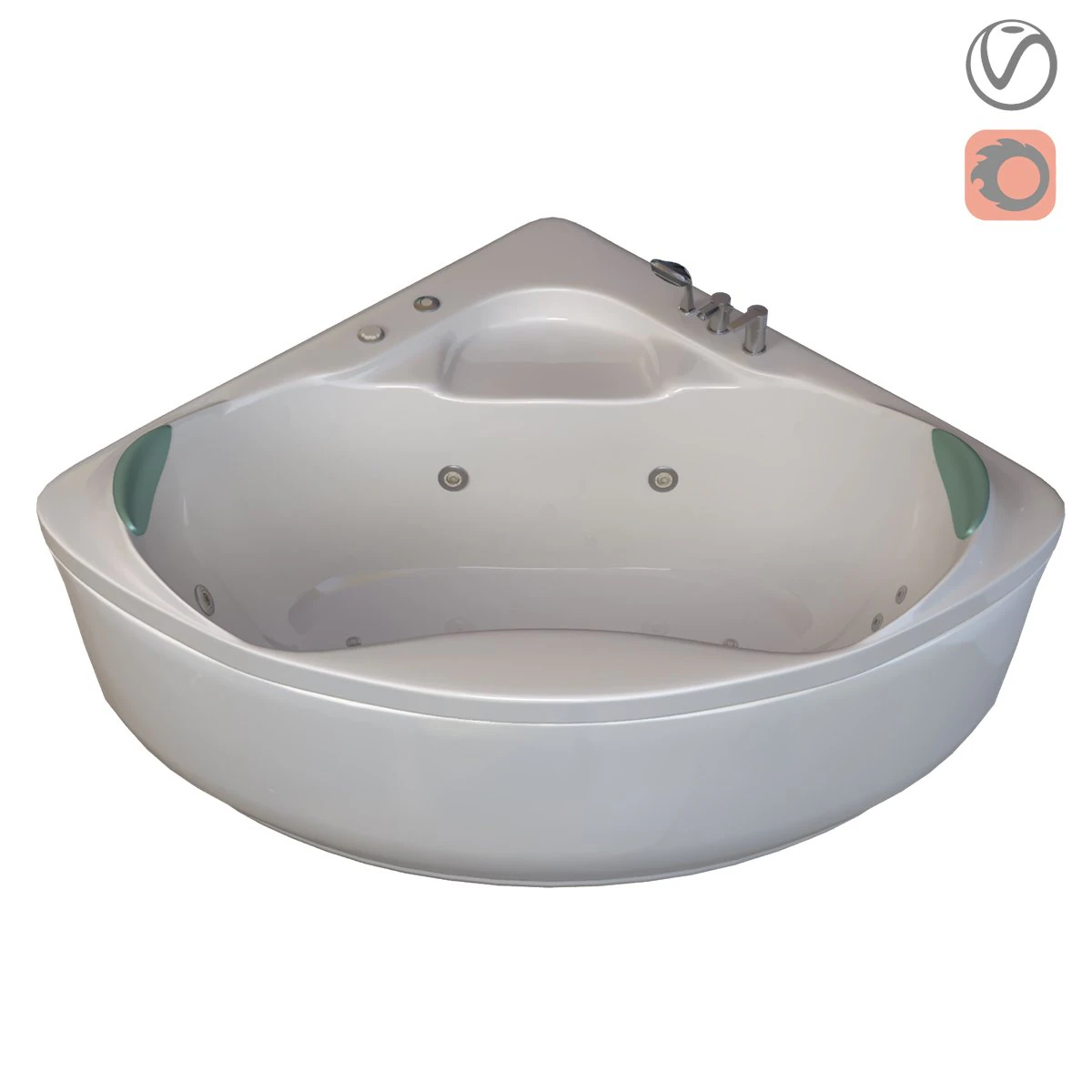 bathtub 703 ariana 3D Model .c4d .max .obj .3ds .fbx .stl .blend 