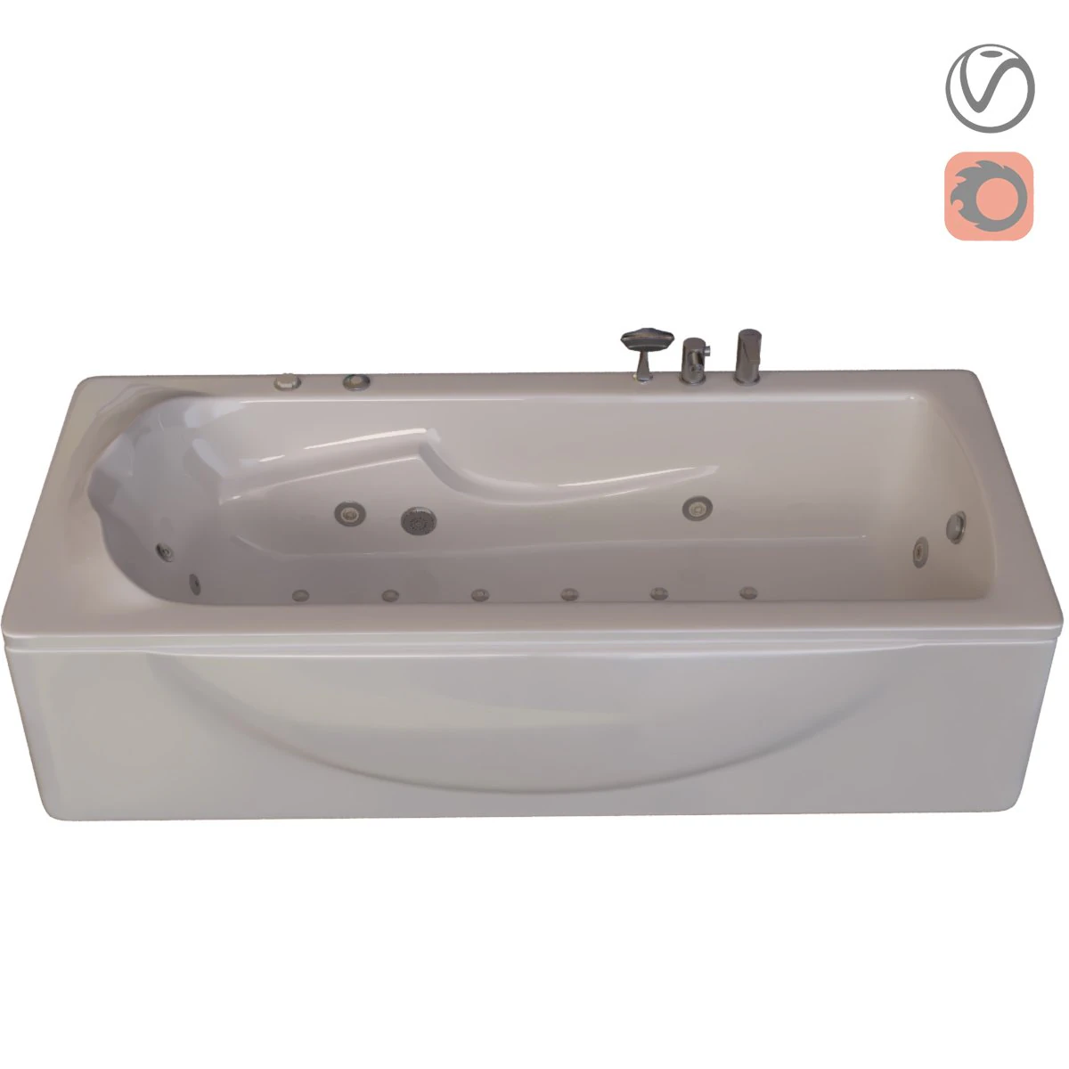 bathtub 770 ariana 3D Model .c4d .max .obj .3ds .fbx .stl .blend 