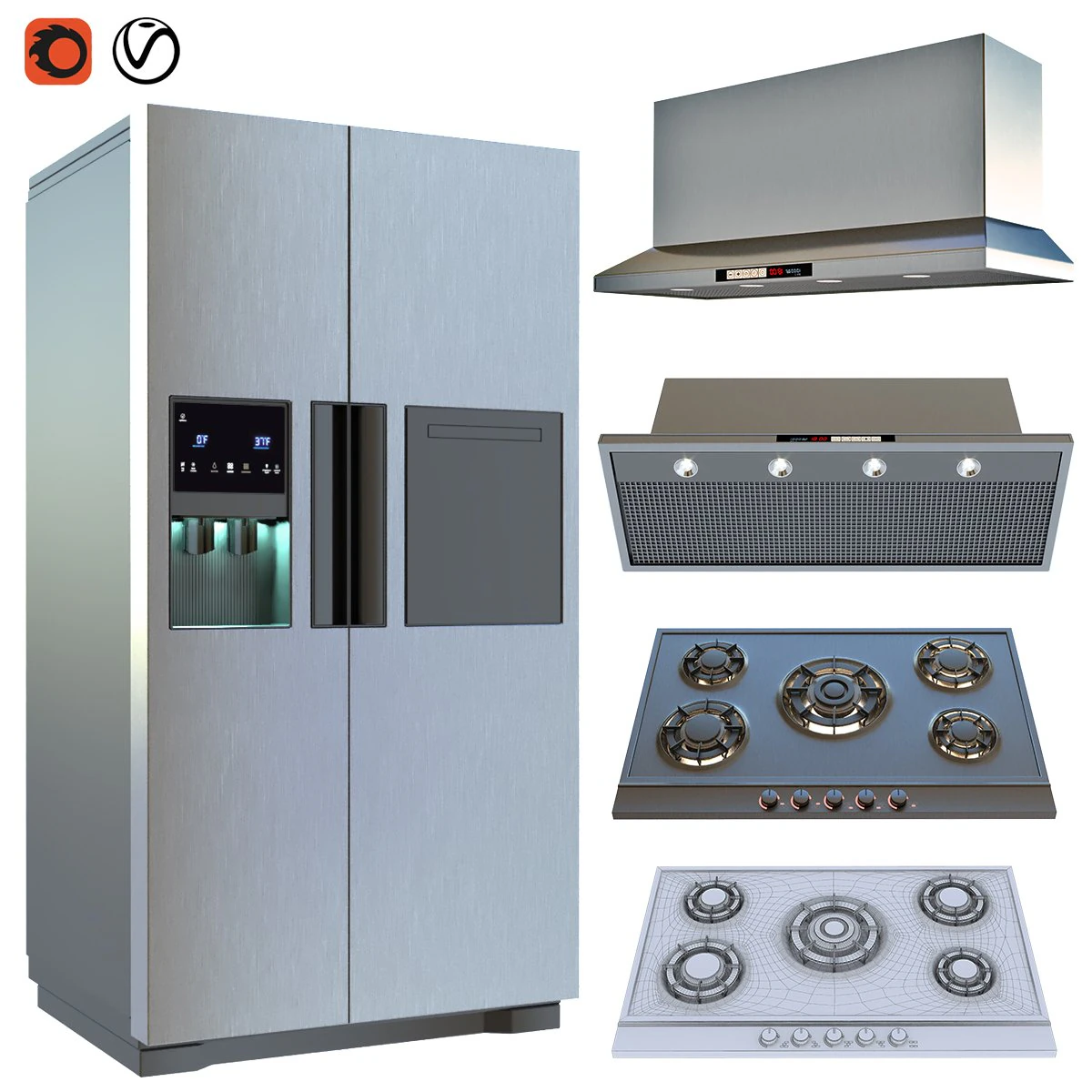 kitchen app 001lowpoly 3D Model .c4d .max .obj .3ds .fbx .stl .blend 