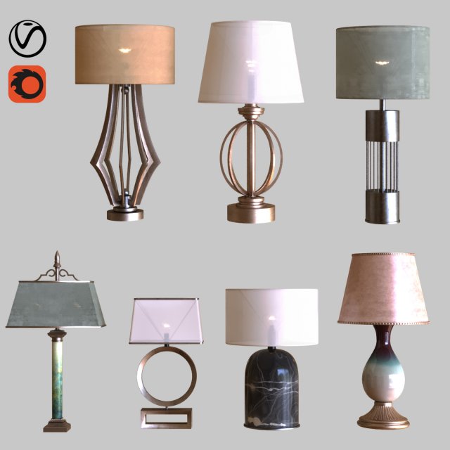 table light set 003 3D Model .c4d .max .obj .3ds .fbx .stl .blend 