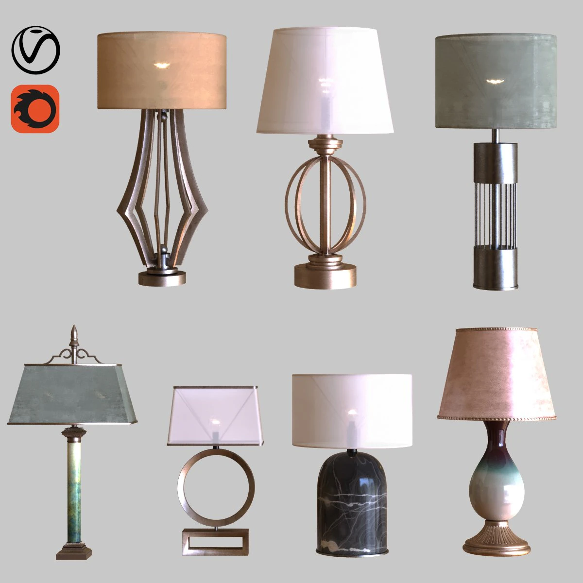 table light set 003 3D Model .c4d .max .obj .3ds .fbx .stl .blend 