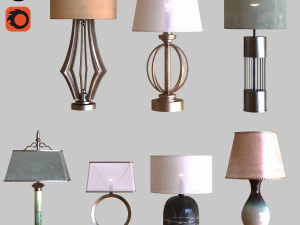 テーブルライトセット003 3Dモデル