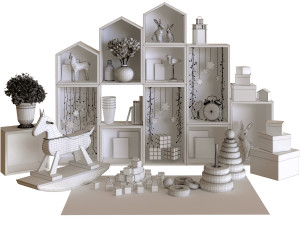 children decor set 001 Modèle 3D