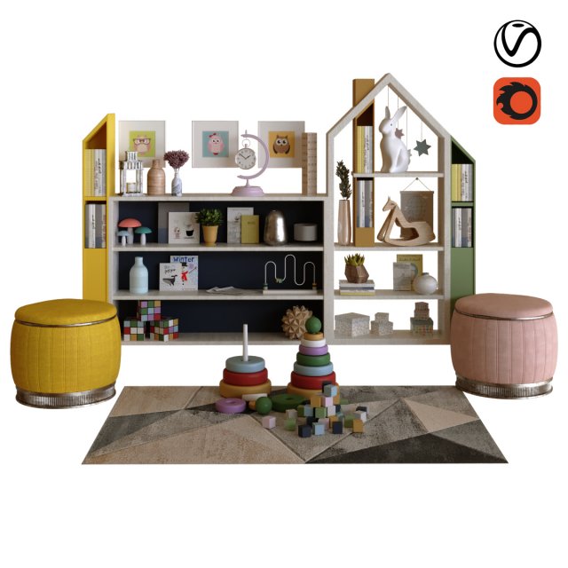 children decor set 005 3D मॉडल .c4d .max .obj .3ds .fbx .stl .blend 