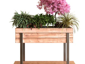 conjunto de &aacute;rvores de plantas 028 Modelo 3D