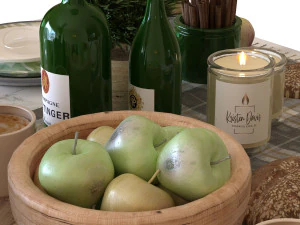 conjunto de mesa de caf&eacute; da manh&atilde; 001 Modelo 3D