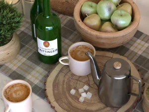 conjunto de mesa de caf&eacute; da manh&atilde; 001 Modelo 3D