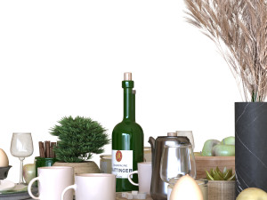breakfast table set 001 Modelo 3D