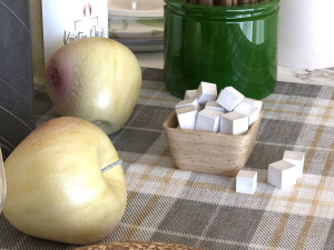 breakfast table set 001 Modelo 3D