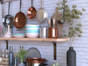 kitchen decor set 002 3D Model