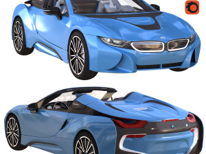 i8 roadster blue 3D 모델