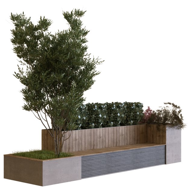 plants tree set 06 bench Modelo 3D .c4d .max .obj .3ds .fbx .stl .blend 