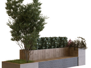 plants tree set 06 bench Modèle 3D