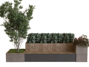 plants tree set 06 bench Modelo 3D