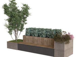 plants tree set 06 bench Modelo 3D