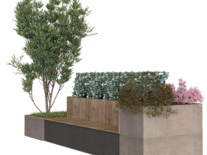 plants tree set 06 bench Modelo 3D