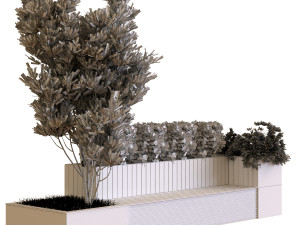 plants tree set 06 bench Modelo 3D