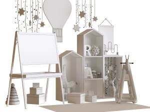 children decor set 002 3D Model