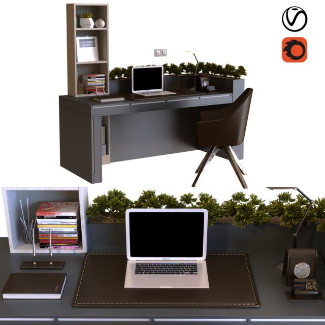workplace 010 3D 모델 .c4d .max .obj .3ds .fbx .stl .blend
