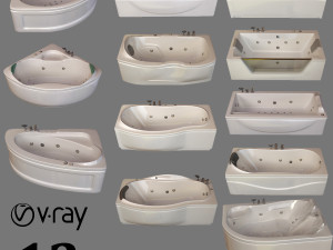 12 model of bathtub 3D Модель