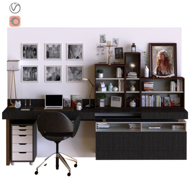 workplace 015 3D मॉडल .c4d .max .obj .3ds .fbx .stl .blend 