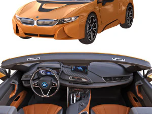 i8 roadster orange 3D Model