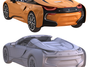 i8 roadster orange 3D Model