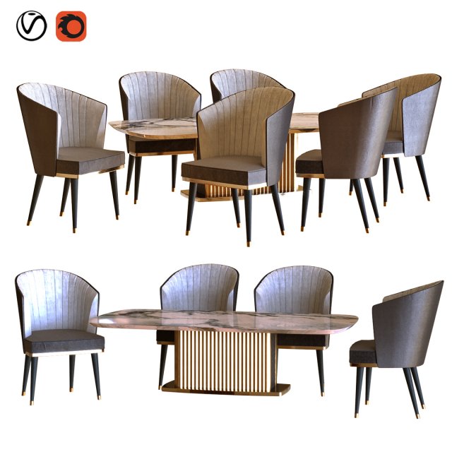 chair table set a1 3Dモデル .c4d .max .obj .3ds .fbx .stl .blend 