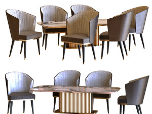 chair table set a1 3D मॉडल