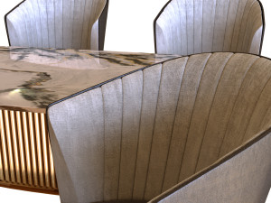 chair table set a1 3Dモデル