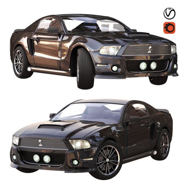 gt 500 sport black 3D Модель .c4d .max .obj .3ds .fbx .stl .blend 