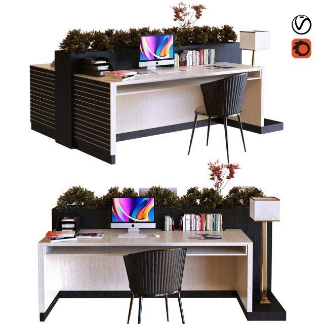 workplace 017 Modelo 3D .c4d .max .obj .3ds .fbx .stl .blend 