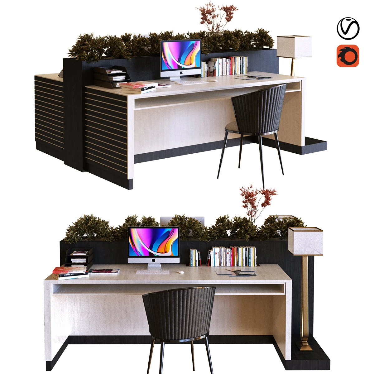 workplace 017 3D Model .c4d .max .obj .3ds .fbx .stl .blend 