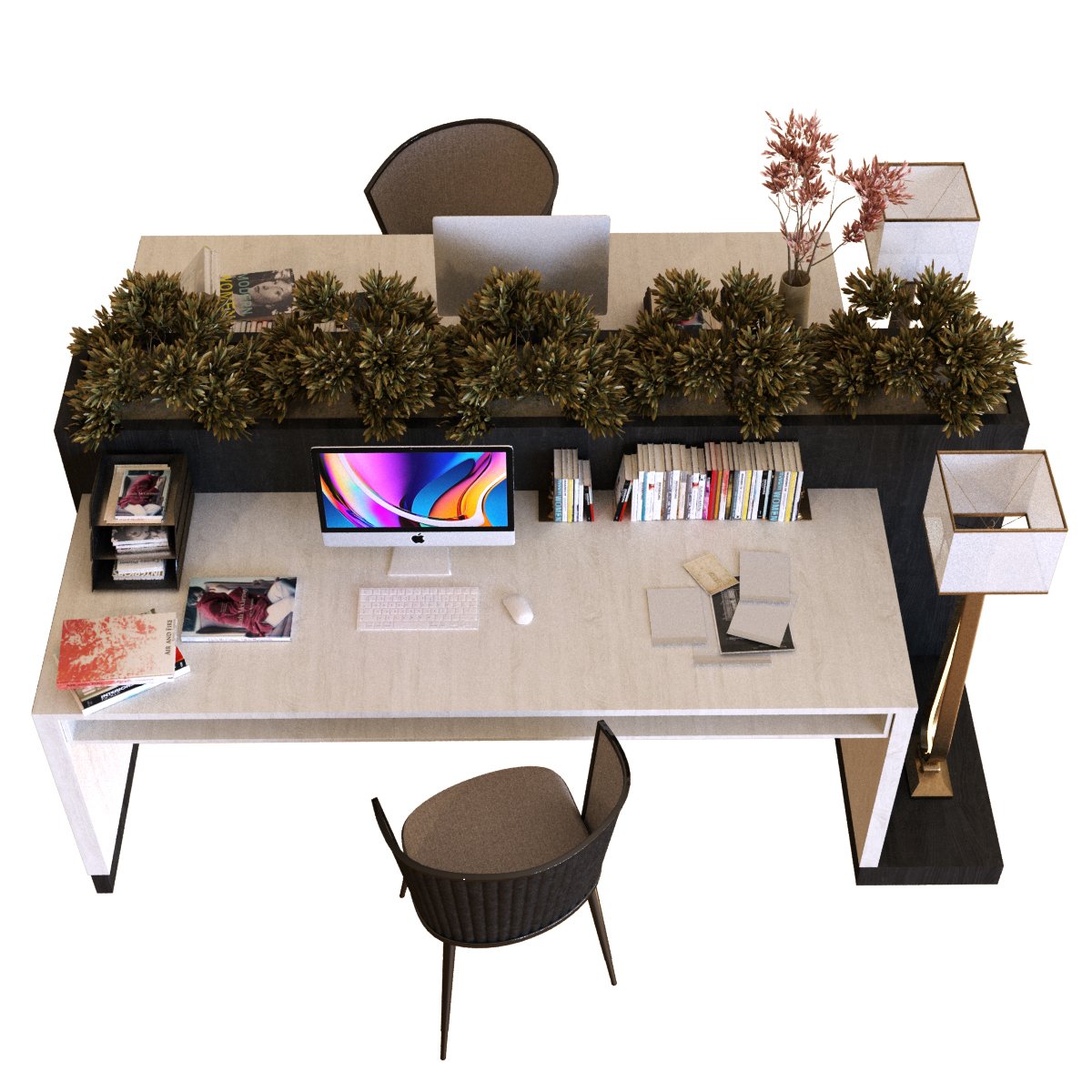 Workplace set 002 3D Model in Desk 3DExport
