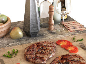 dining table set 005 3D 模型