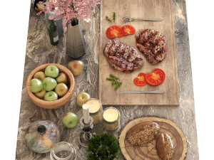 dining table set 005 3D 模型