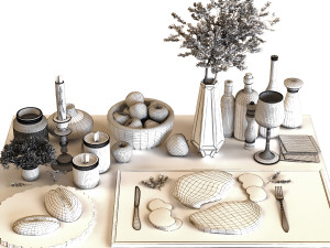 dining table set 005 3D 模型