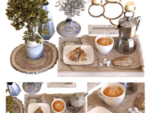 mesa de caf&eacute; da manh&atilde; 004 Modelo 3D