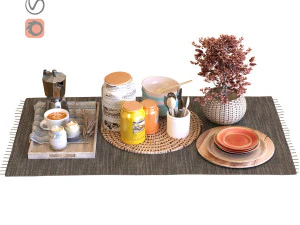 набір столових прикрас 007 3D Модель