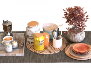 table decoration set 007 3D Model