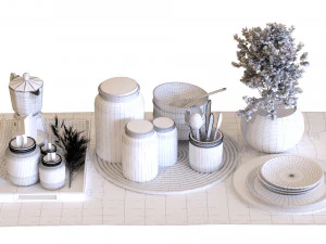 table decoration set 007 3D Model