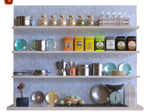 kitchen decor set 004 Model 3D